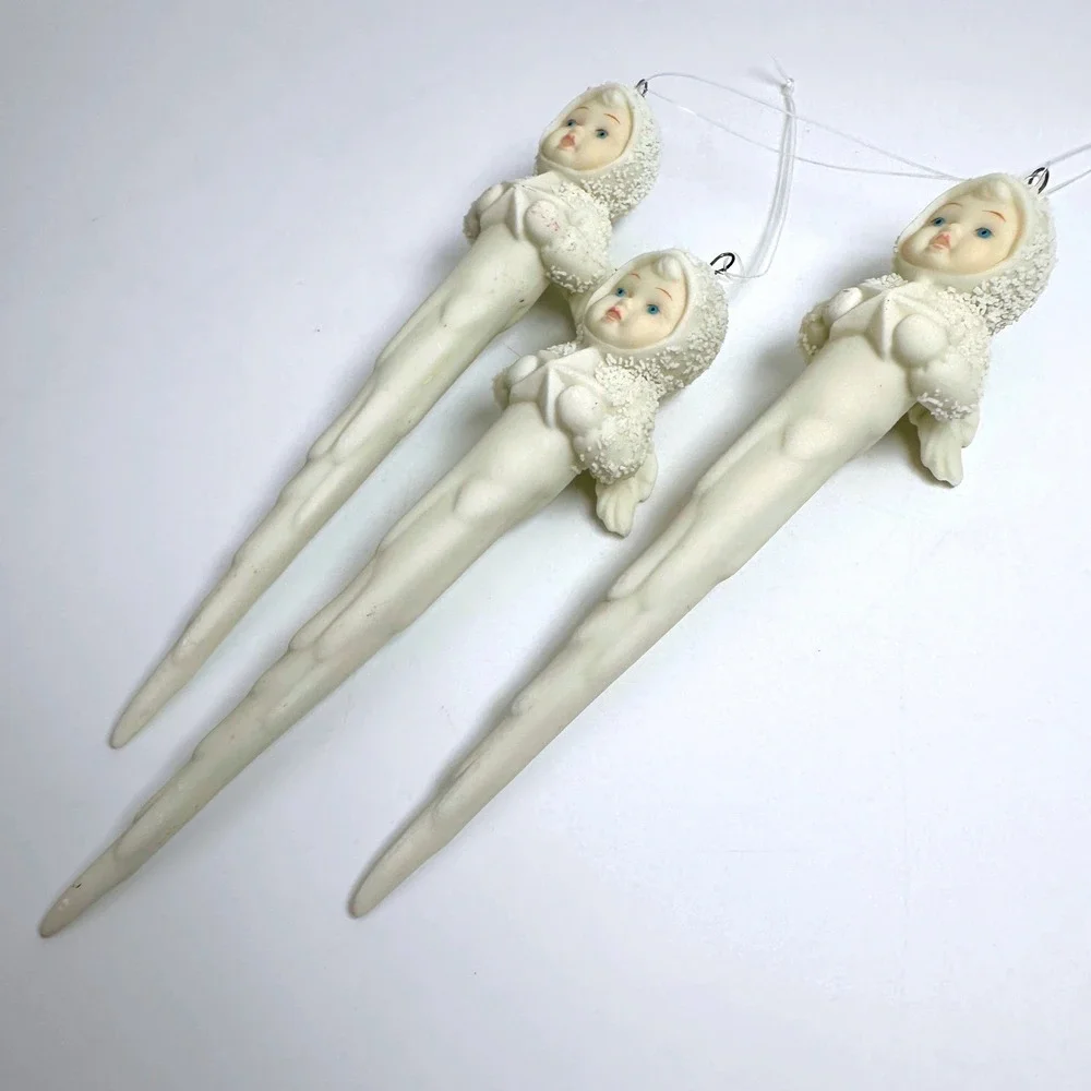 Dept 56 Snowbabies Icicle My First Star Ornament Set 3 68011 Vtg 1991 Retired